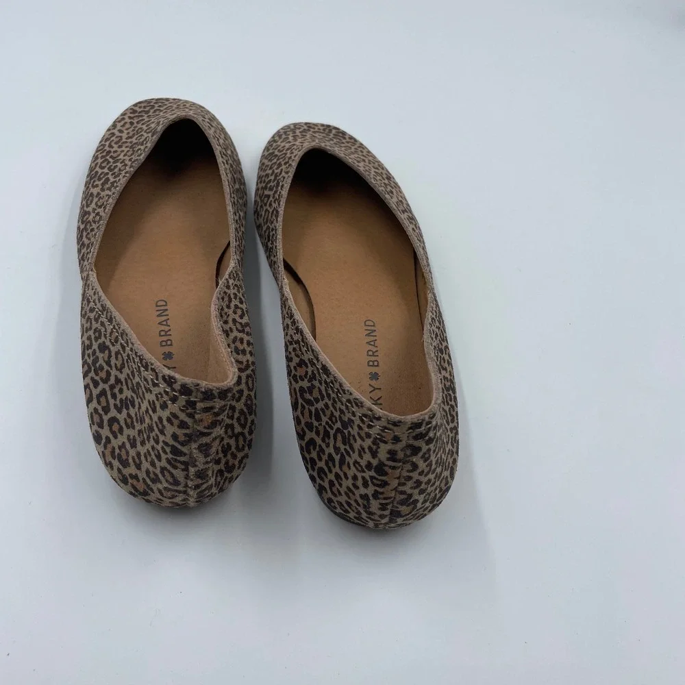 Lucky Brand Women's Leopard Print Ballet Flats Leather Upper‎ - Size 6.5 M